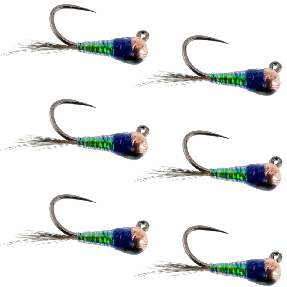 Tungsten Bead Gasolina Perdigon Tactical Jig Czech Euro Nymph Spanish Nymphing Fly - 6 Flies Size 16 - Get Tight Gear