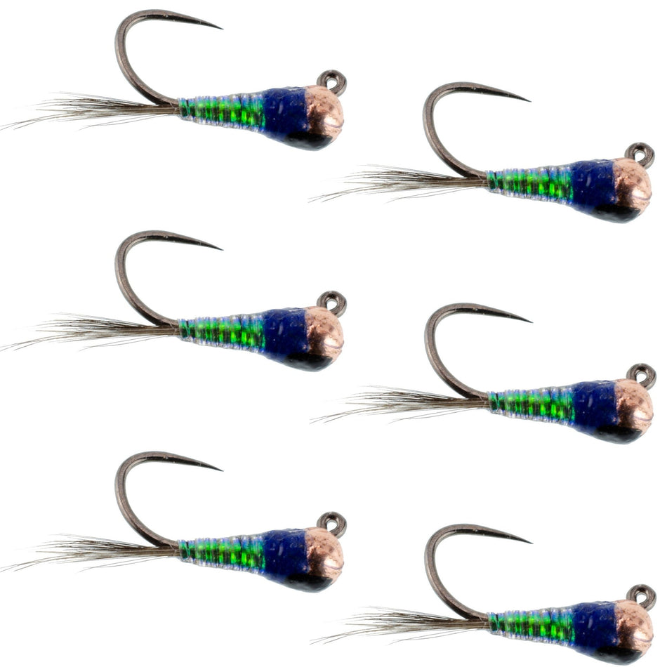 Tungsten Bead Gasolina Perdigon Tactical Jig Czech Euro Nymph Spanish Nymphing Fly - 6 Flies Size 18 - Get Tight Gear