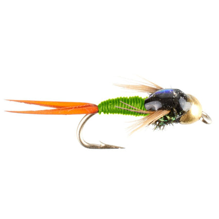 Tungsten Bead Head Chartreuse Copper John Nymph Fly Fishing Flies - Set of 6 Flies Hook Size 16 - Get Tight Gear