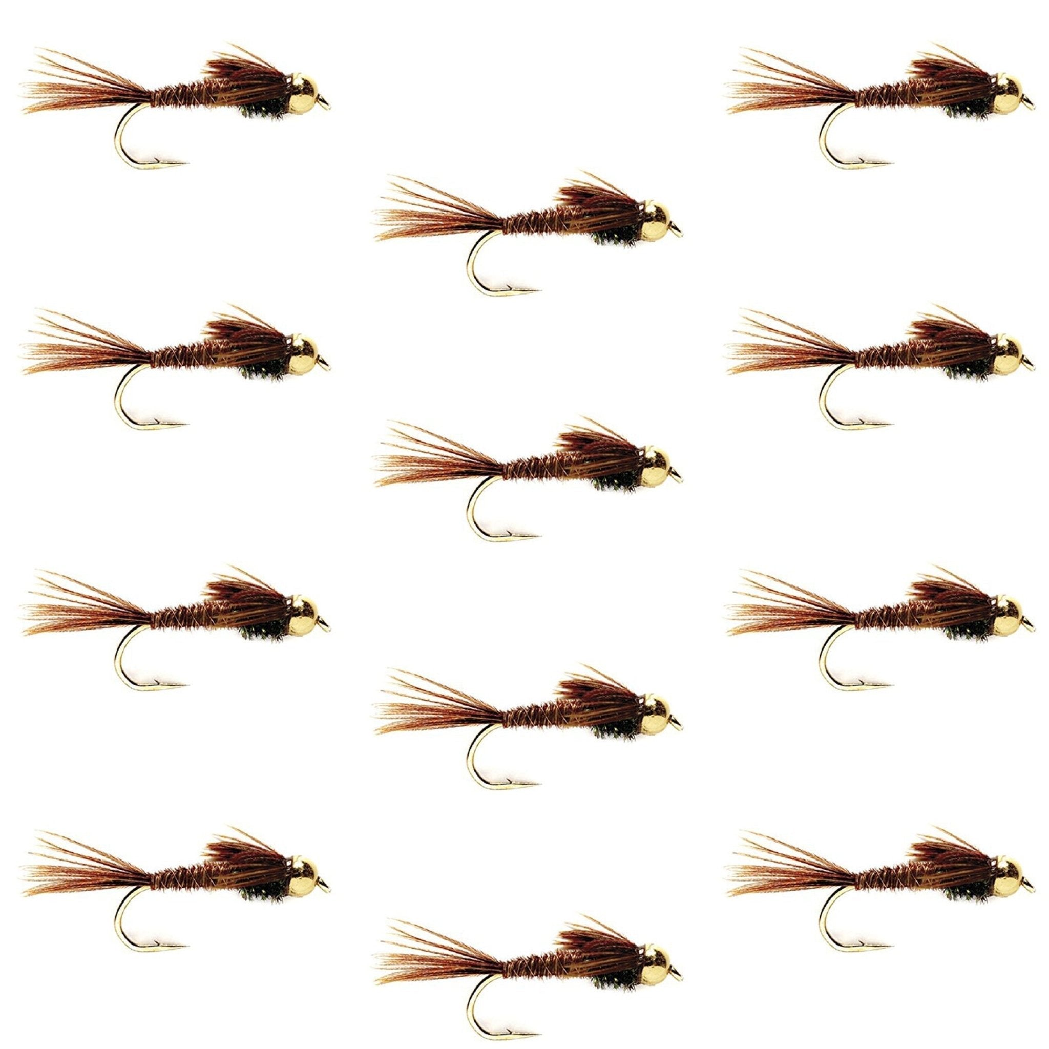 Tungsten Bead Head Pheasant Tail Nymph 1 Dozen Flies Size 18 - Get Tight Gear