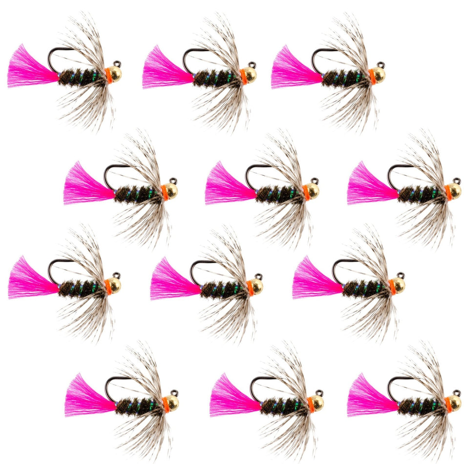 Tungsten Bead Jig Tactical Blow Torch Czech Nymph Euro Nymphing Fly - 1 Dozen Flies Size 14 - Get Tight Gear