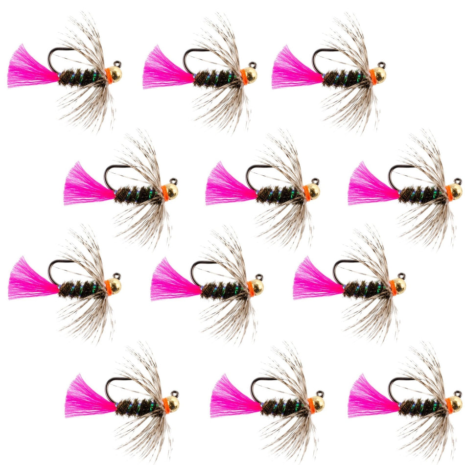 Tungsten Bead Jig Tactical Blow Torch Czech Nymph Euro Nymphing Fly - 1 Dozen Flies Size 16 - Get Tight Gear