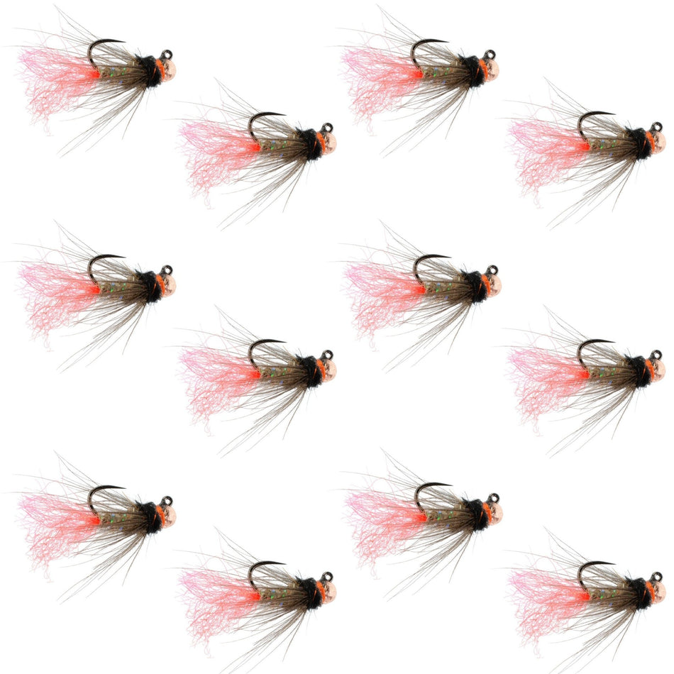 Tungsten Bead Jig Tasmanian Devil Tactical Czech Nymph Euro Nymphing Fly - 1 Dozen Flies Size 14 - Get Tight Gear