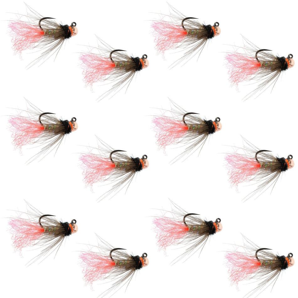 Tungsten Bead Jig Tasmanian Devil Tactical Czech Nymph Euro Nymphing Fly - 1 Dozen Flies Size 16 - Get Tight Gear