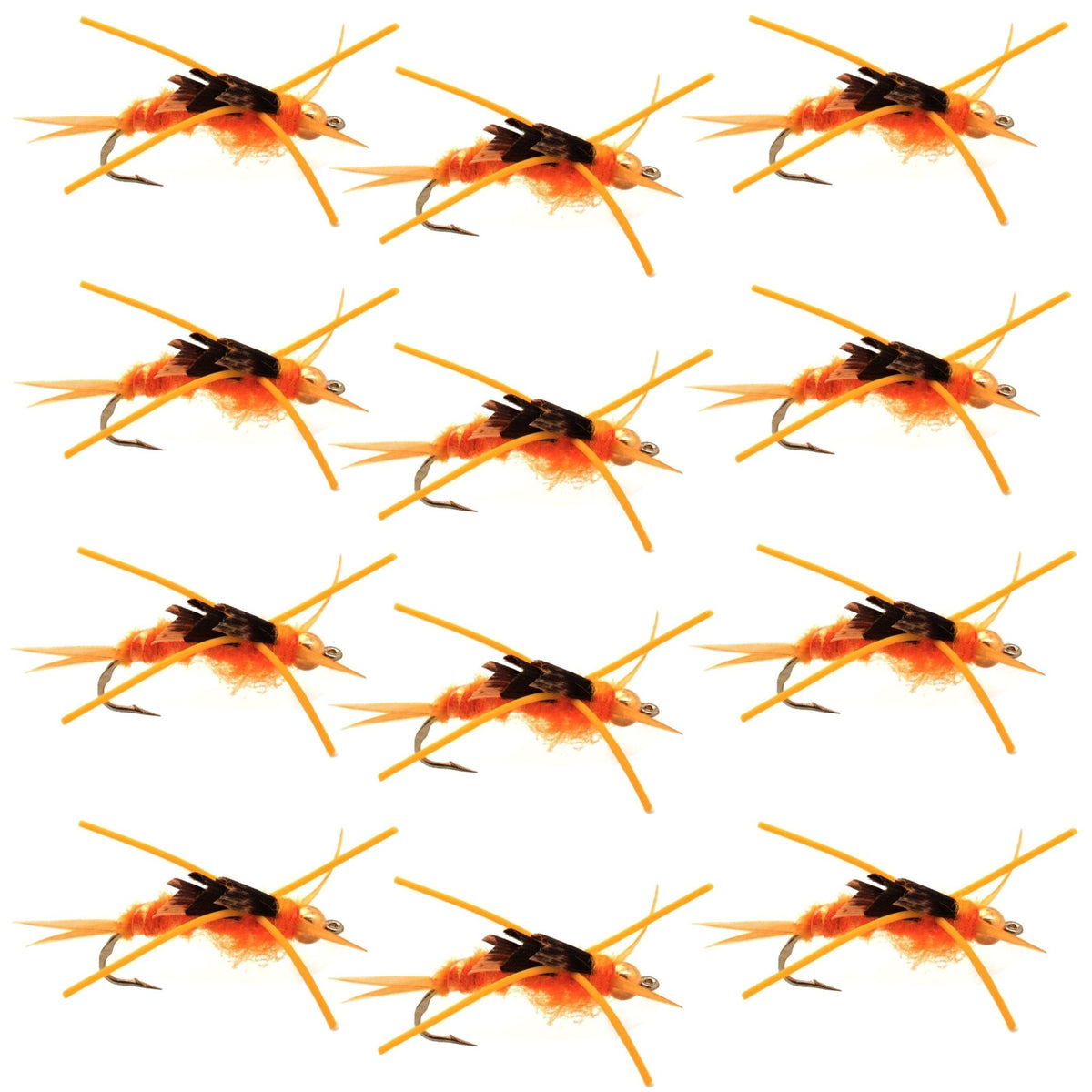 Tungsten Bead Kaufmann's Golden Stone Fly Nymph Rubber Legs - 1 Dozen Hook Size 10 - Get Tight Gear