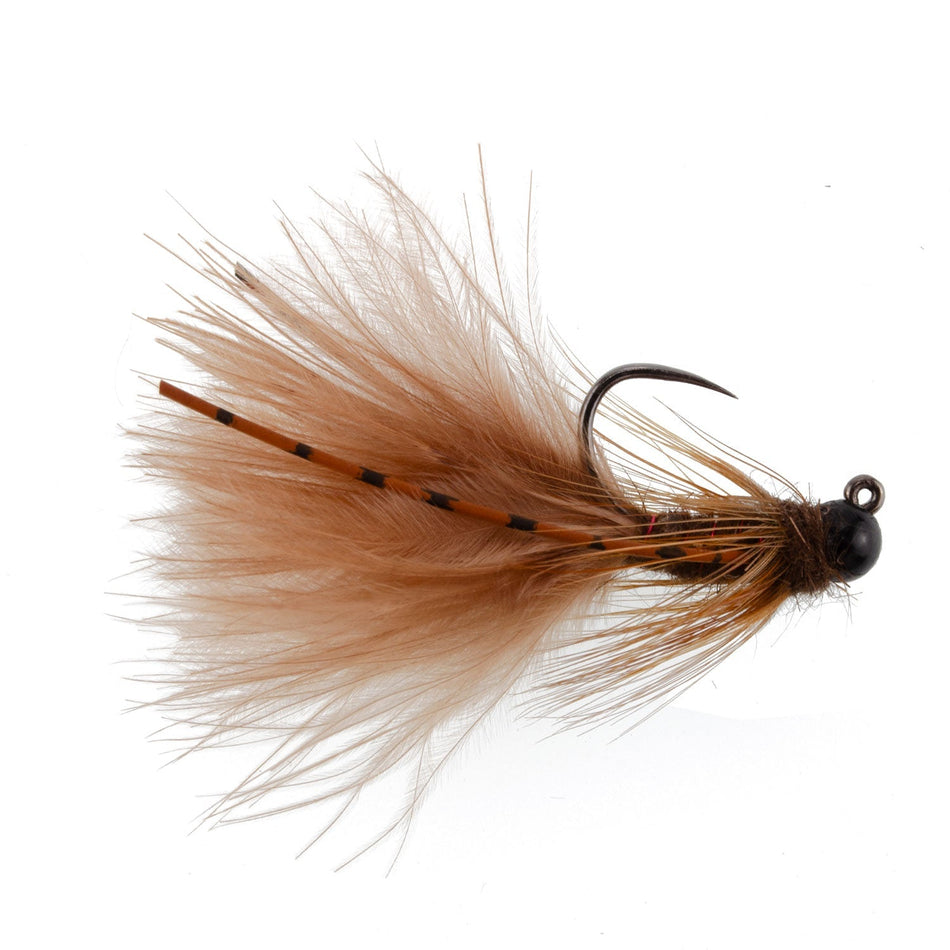 Tungsten Bead Tactical Brown Mini Bugger Czech Nymph Euro Nymphing Fly - 1 Dozen Flies Size 8 - Get Tight Gear