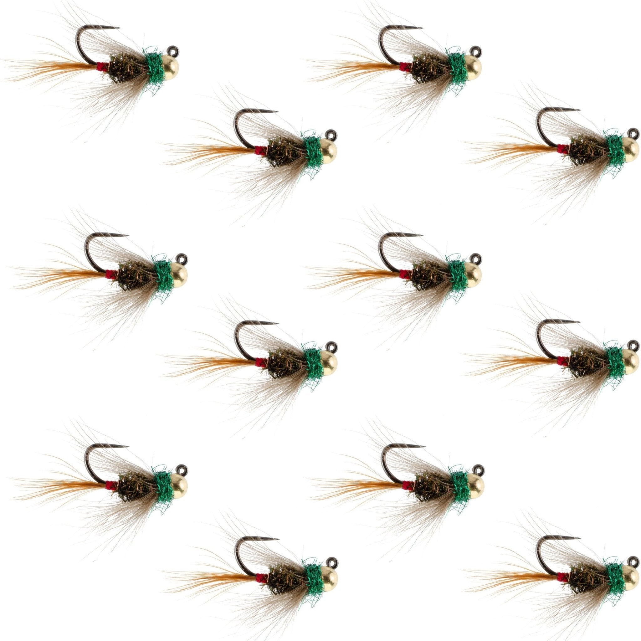 Tungsten Bead Tactical CDC Frenchie Czech Nymph Euro Nymphing Fly - 1 Dozen Flies Size 12 - Get Tight Gear