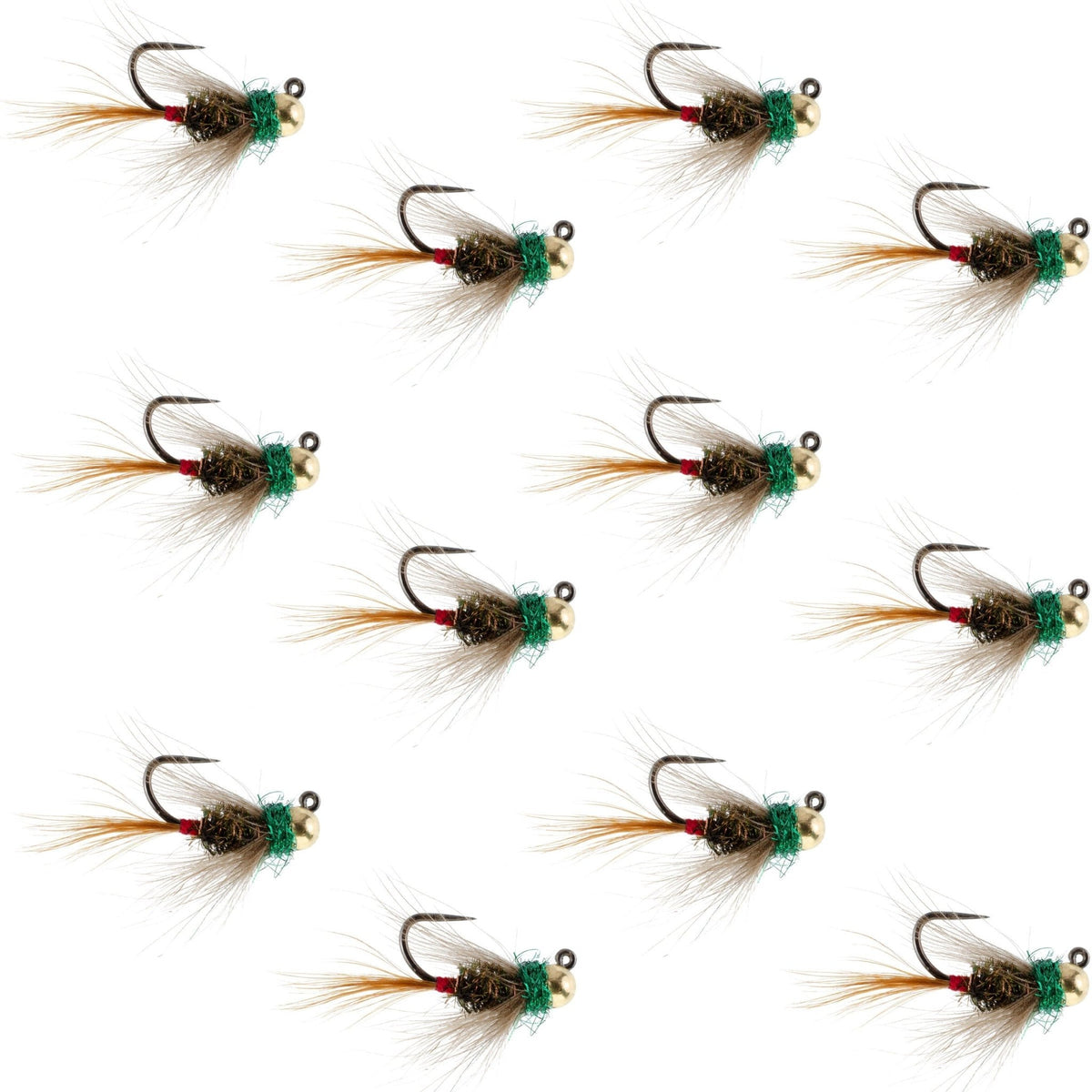 Tungsten Bead Tactical CDC Frenchie Czech Nymph Euro Nymphing Fly - 1 Dozen Flies Size 14 - Get Tight Gear