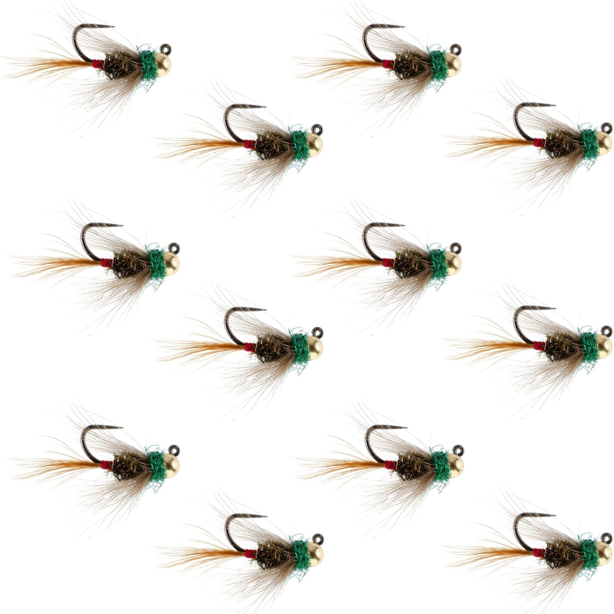 Tungsten Bead Tactical CDC Frenchie Czech Nymph Euro Nymphing Fly - 1 Dozen Flies Size 14 - Get Tight Gear