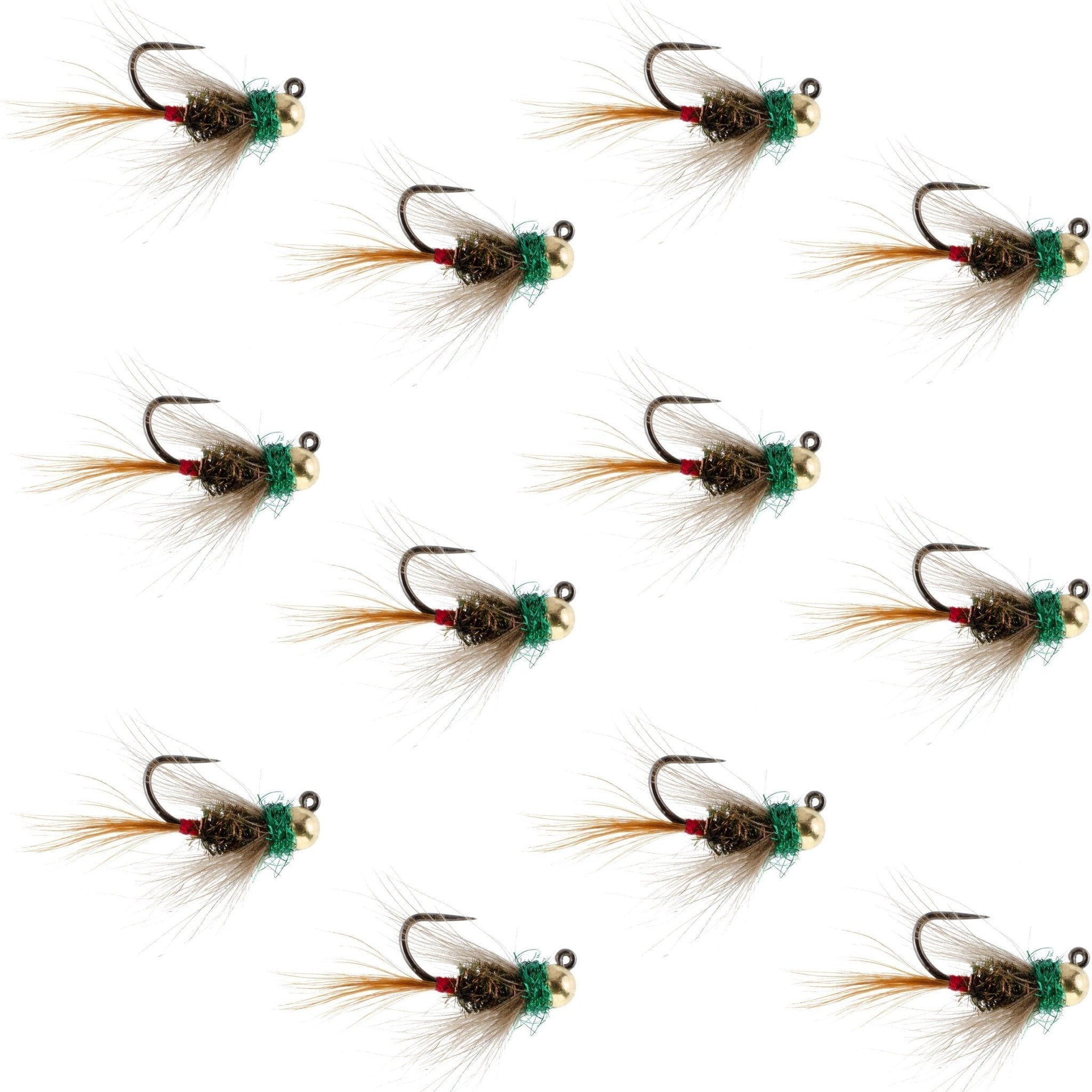 Tungsten Bead Tactical CDC Frenchie Czech Nymph Euro Nymphing Fly - 1 Dozen Flies Size 16 - Get Tight Gear