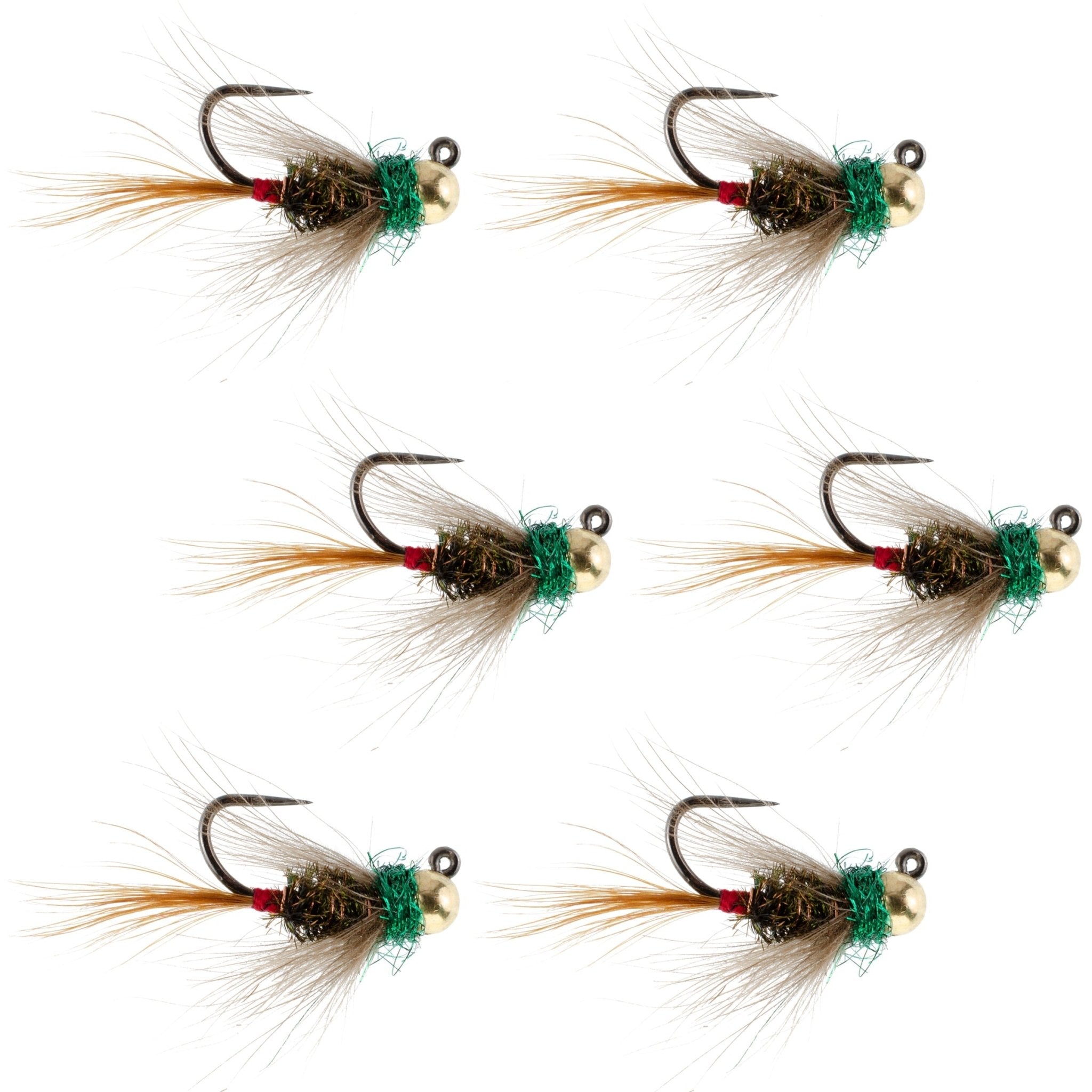 Tungsten Bead Tactical CDC Frenchie Czech Nymph Euro Nymphing Fly - 6 Flies Size 12 - Get Tight Gear
