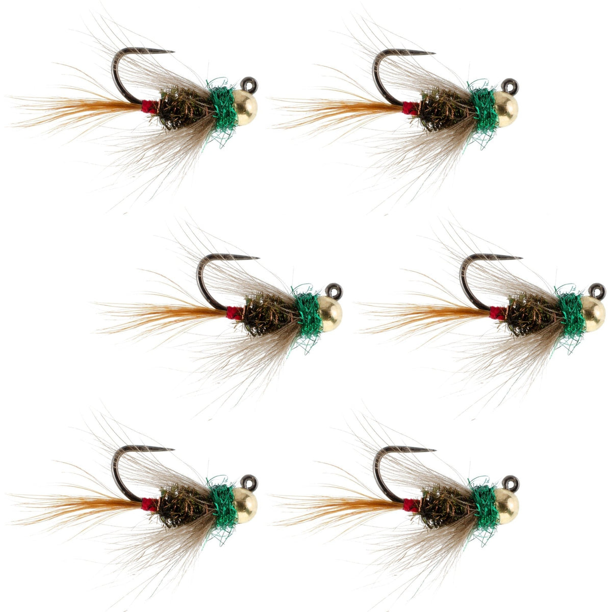 Tungsten Bead Tactical CDC Frenchie Czech Nymph Euro Nymphing Fly - 6 Flies Size 14 - Get Tight Gear