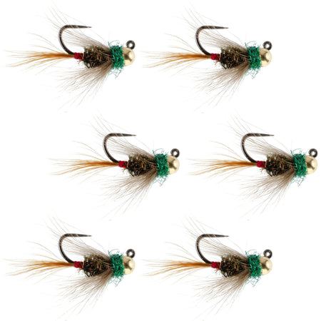 Tungsten Bead Tactical CDC Frenchie Czech Nymph Euro Nymphing Fly - 6 Flies Size 14 - Get Tight Gear