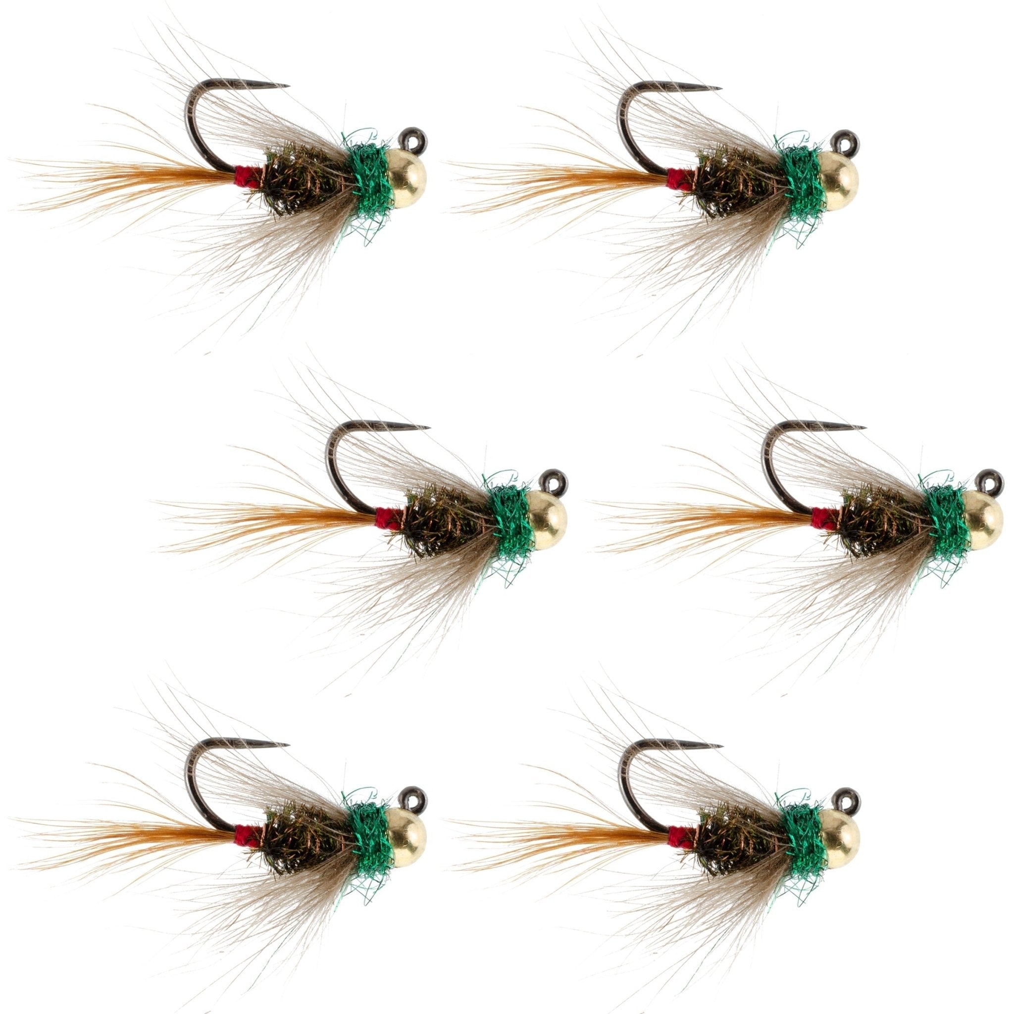 Tungsten Bead Tactical CDC Frenchie Czech Nymph Euro Nymphing Fly - 6 Flies Size 16 - Get Tight Gear