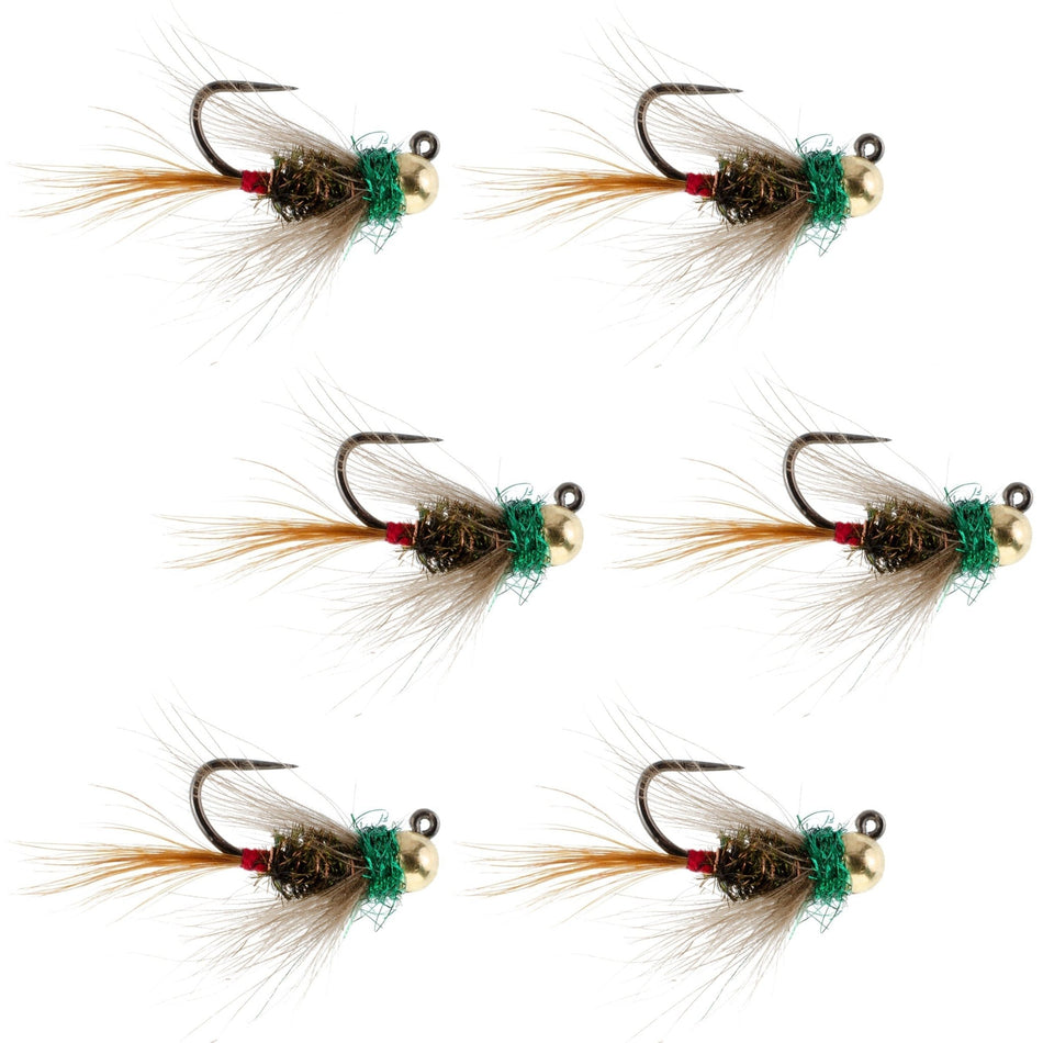 Tungsten Bead Tactical CDC Frenchie Czech Nymph Euro Nymphing Fly - 6 Flies Size 16 - Get Tight Gear