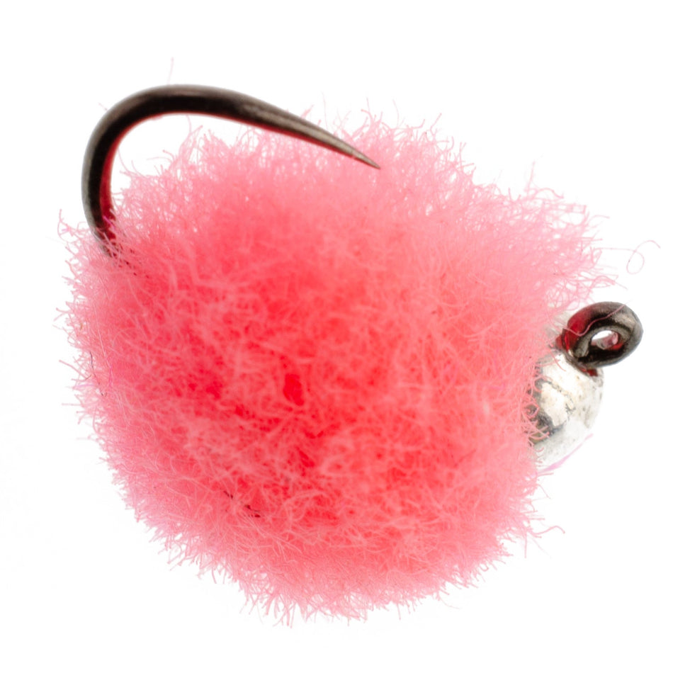 Tungsten Bead Tactical Euro Hot Pink Jig Egg Barbless Czech Nymph Fly - 6 Flies Size 16 - Get Tight Gear