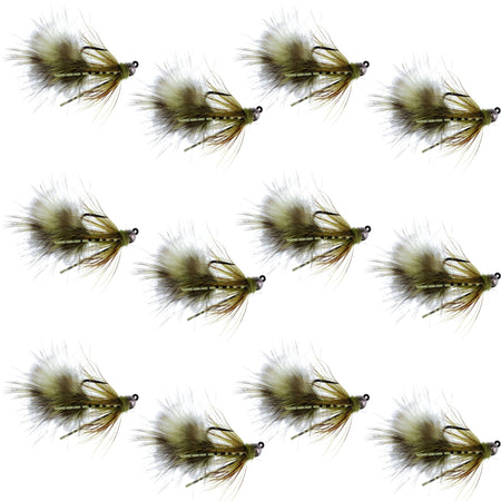 Tungsten Bead Tactical Mini Bugger Czech Nymph Euro Nymphing Fly - 1 Dozen Flies Size 12 - Get Tight Gear
