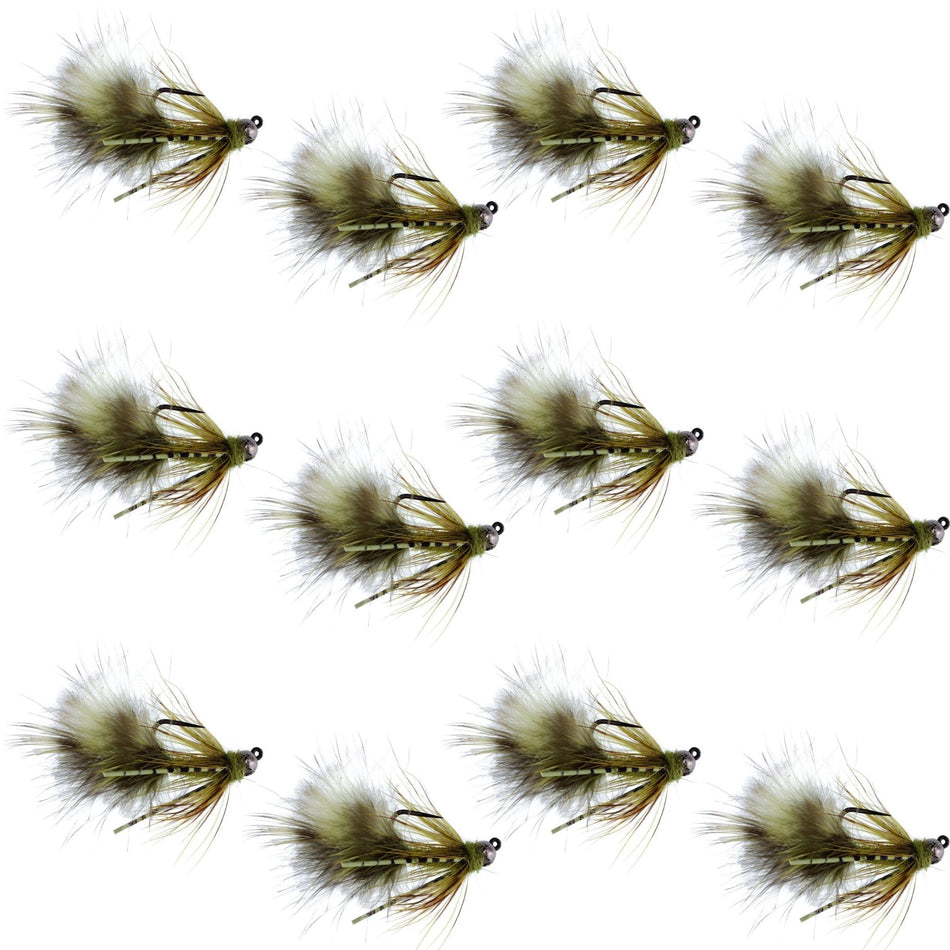 Tungsten Bead Tactical Mini Bugger Czech Nymph Euro Nymphing Fly - 1 Dozen Flies Size 8 - Get Tight Gear