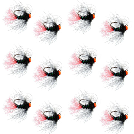 Tungsten Hot Bead Jig Tactical Blow Torch Czech Nymph Euro Nymphing Fly - 1 Dozen Flies Size 16 - Get Tight Gear