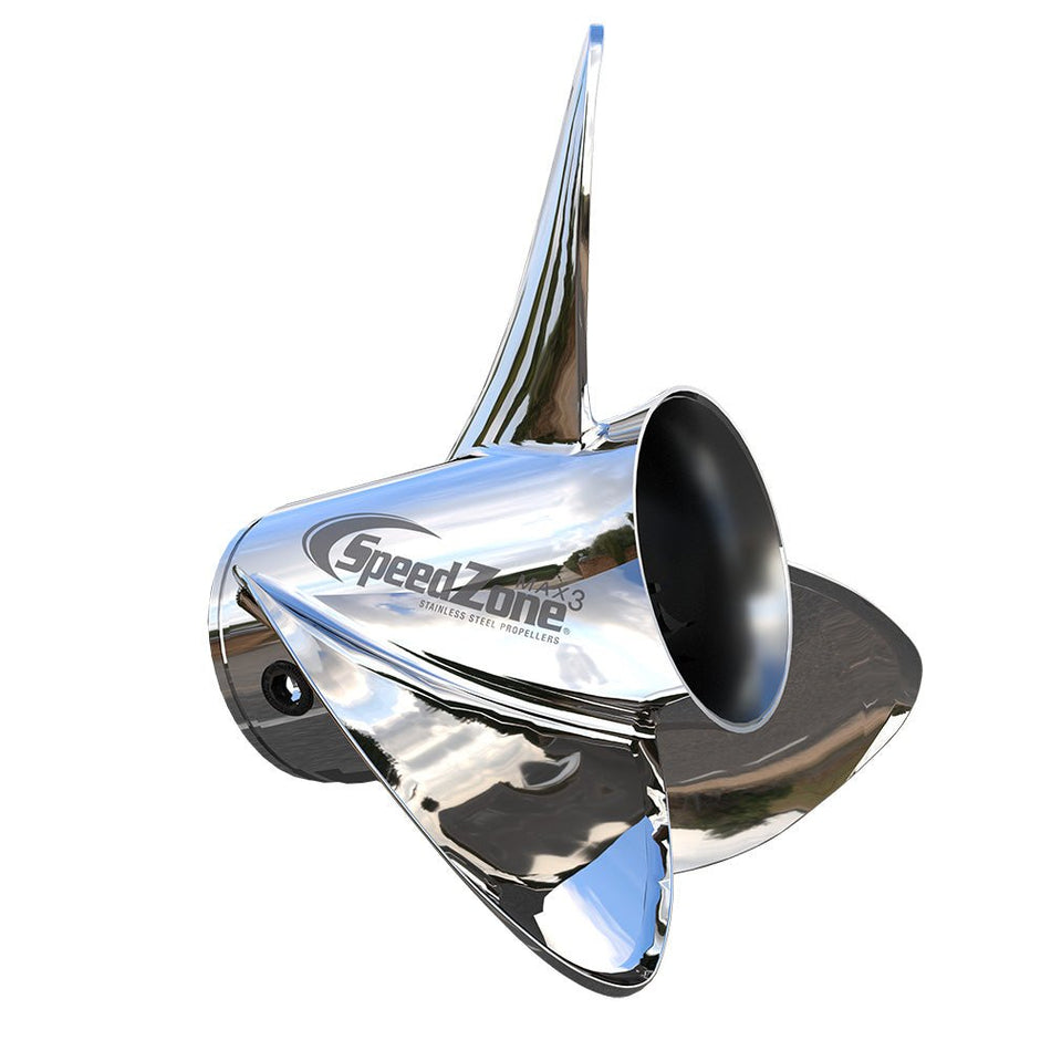 Turning Point SpeedZone Max3 - Right Hand - Stainless Steel Propeller - 3 - Blade - 14.8" x 25 Pitch - Get Tight Gear