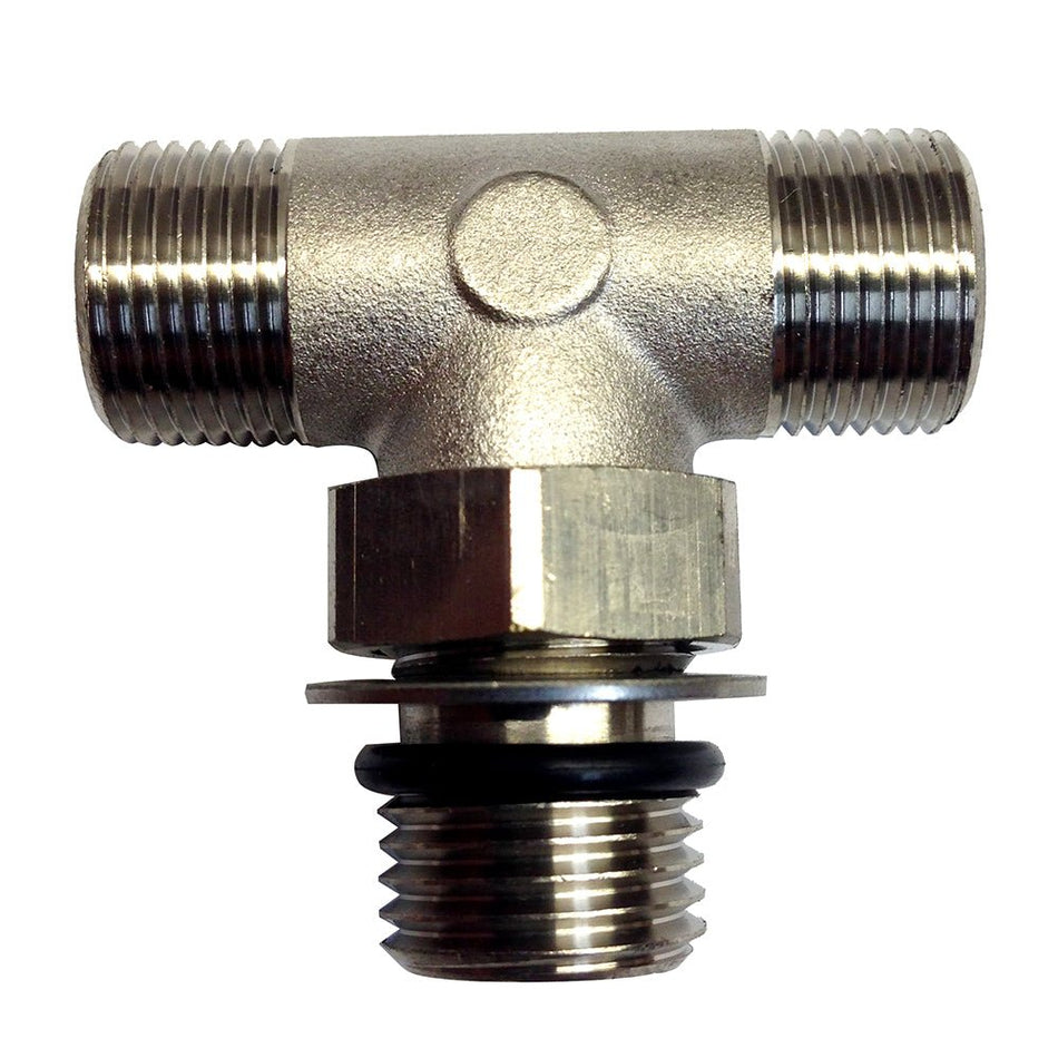 Uflex Boss Style T - Fitting - Nickel - ORB 6 to 3/8" COMP - Get Tight Gear