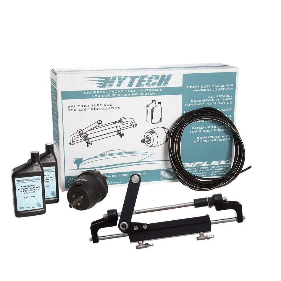 Uflex HYTECH 1.1 Front Mount OB System up to 175HP - Includes UP20 FM Helm, 2qts of Oil, UC95 - OBF Cylinder & 40' Tubing - Get Tight Gear