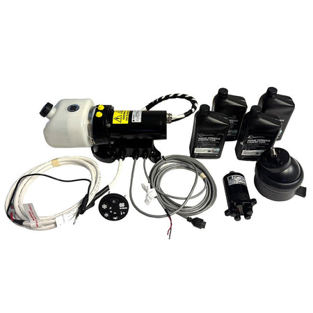 Uflex MasterDrive Steering System - Single Station Retrofit Kit - MasterDrive 40cc Tilt Mount Helm & UPMD Power Unit (No Cylinders Included) - Get Tight Gear