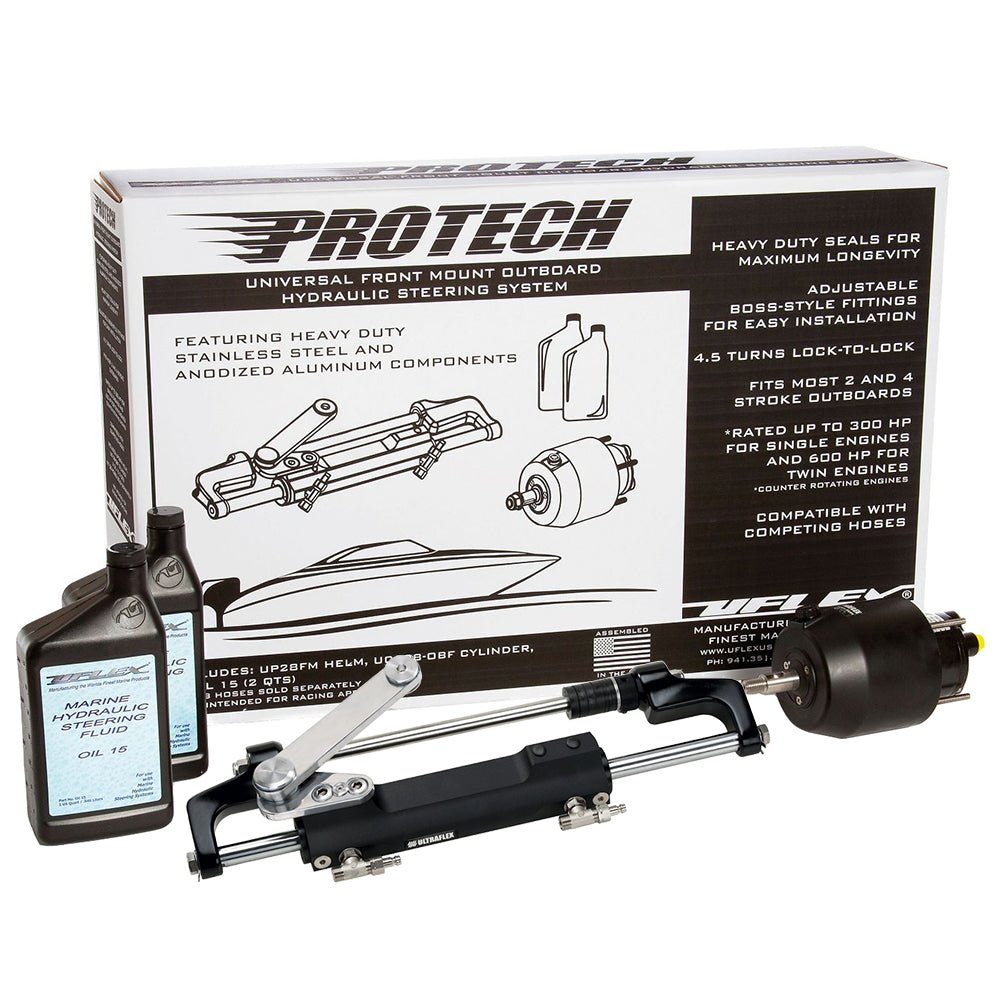 Uflex PROTECH 1.1 Front Mount OB Hydraulic System - Includes UP28 FM Helm, Oil & UC128 - TS/1 Cylinder - No Hoses - Get Tight Gear