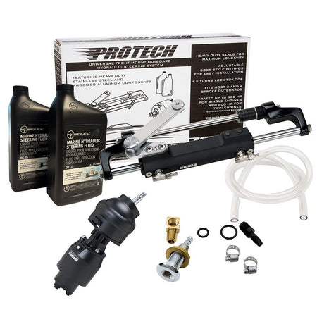 Uflex PROTECH 2.1 Front Mount Tilt OB Hydraulic System - Includes UP28T Helm Pump, Oil, UC128TS - 2 Cylinder, & X52 Tilt - No Hoses - Get Tight Gear