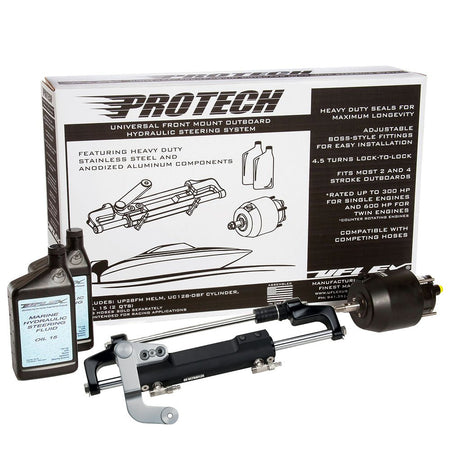 Uflex PROTECH 3.1 Front Mount OB Hydraulic System - Includes UP28 FM Helm, Oil & UC128 - TS/3 Cylinder - No Hoses - Get Tight Gear