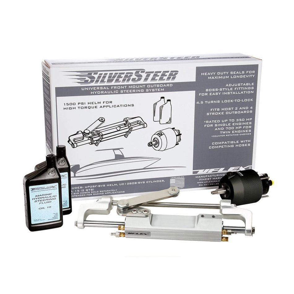 Uflex SilverSteer 2.0 High - Performance Front Mount Outboard Hydraulic Steering System - 1500PSI FM V2 - Get Tight Gear