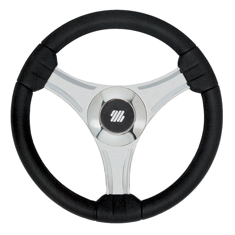 Uflex - Tavolara - 13.8" Black Polyurethane Steering Wheel w/Silver Spokes & X62 Hub - Get Tight Gear