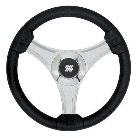 Uflex - Tavolara - 13.8" Black Polyurethane Steering Wheel w/Silver Spokes & X62 Hub - Get Tight Gear