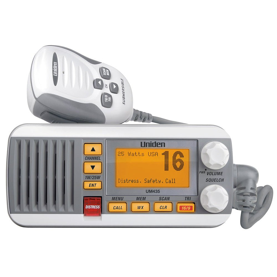 Uniden UM435 Fixed Mount VHF Radio - White - Get Tight Gear