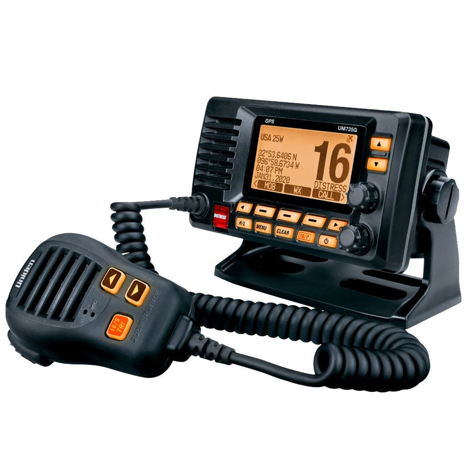 Uniden UM725 Fixed Mount VHF w/GPS & Bluetooth - Black - Get Tight Gear