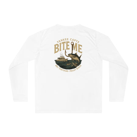 Unisex Performance Long Sleeve Shirt - "Bite Me" Fishing Graphic Tee for Fishing Enthusiasts - Get Tight Gear