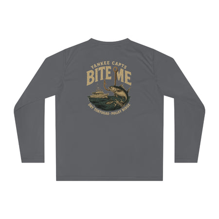Unisex Performance Long Sleeve Shirt - "Bite Me" Fishing Graphic Tee for Fishing Enthusiasts - Get Tight Gear
