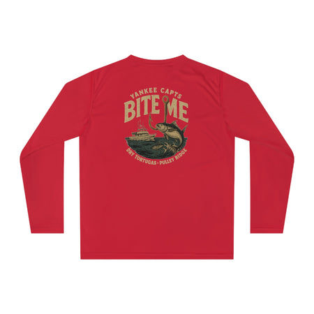 Unisex Performance Long Sleeve Shirt - "Bite Me" Fishing Graphic Tee for Fishing Enthusiasts - Get Tight Gear