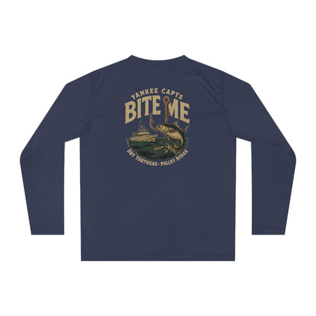 Unisex Performance Long Sleeve Shirt - "Bite Me" Fishing Graphic Tee for Fishing Enthusiasts - Get Tight Gear
