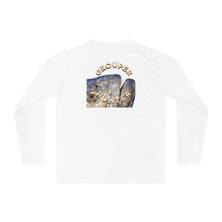 Unisex Performance Long Sleeve Shirt - "Grouper Hunter" Fishing Graphic Tee for Fishing Enthusiasts - Get Tight Gear