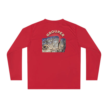 Unisex Performance Long Sleeve Shirt - "Grouper Hunter" Fishing Graphic Tee for Fishing Enthusiasts - Get Tight Gear
