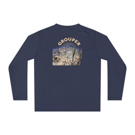 Unisex Performance Long Sleeve Shirt - "Grouper Hunter" Fishing Graphic Tee for Fishing Enthusiasts - Get Tight Gear