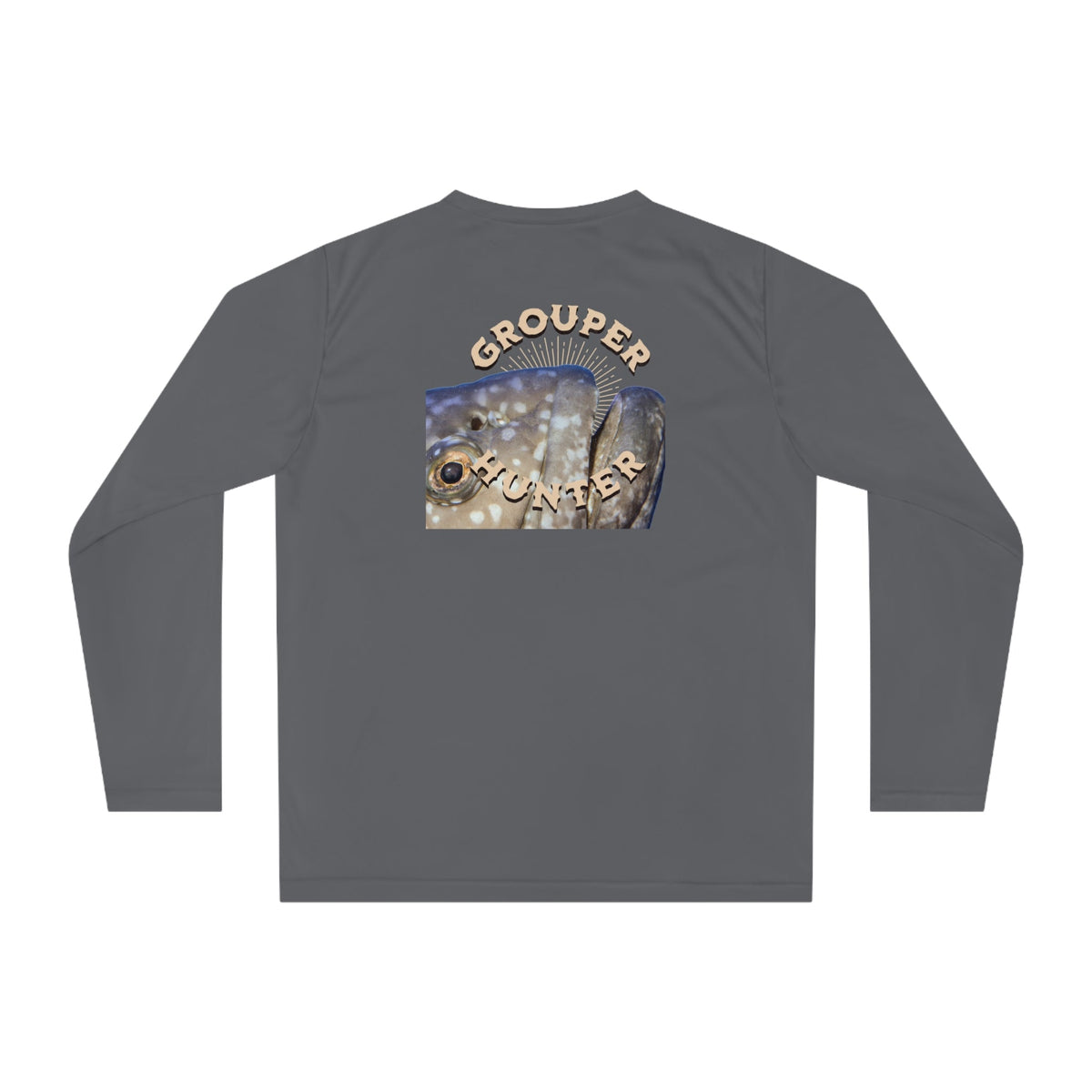 Unisex Performance Long Sleeve Shirt - "Grouper Hunter" Fishing Graphic Tee for Fishing Enthusiasts - Get Tight Gear