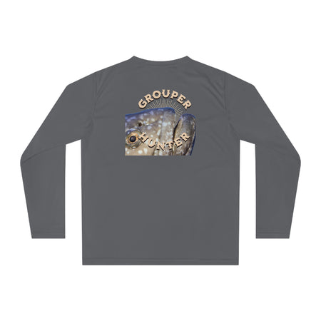 Unisex Performance Long Sleeve Shirt - "Grouper Hunter" Fishing Graphic Tee for Fishing Enthusiasts - Get Tight Gear