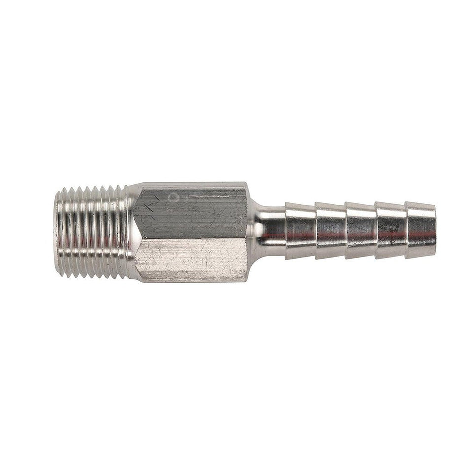 Universal Aluminum Fuel Hose Fitting - 3/8" NPT x 3/8" Barb - (Anti - Siphon Valve) - Get Tight Gear