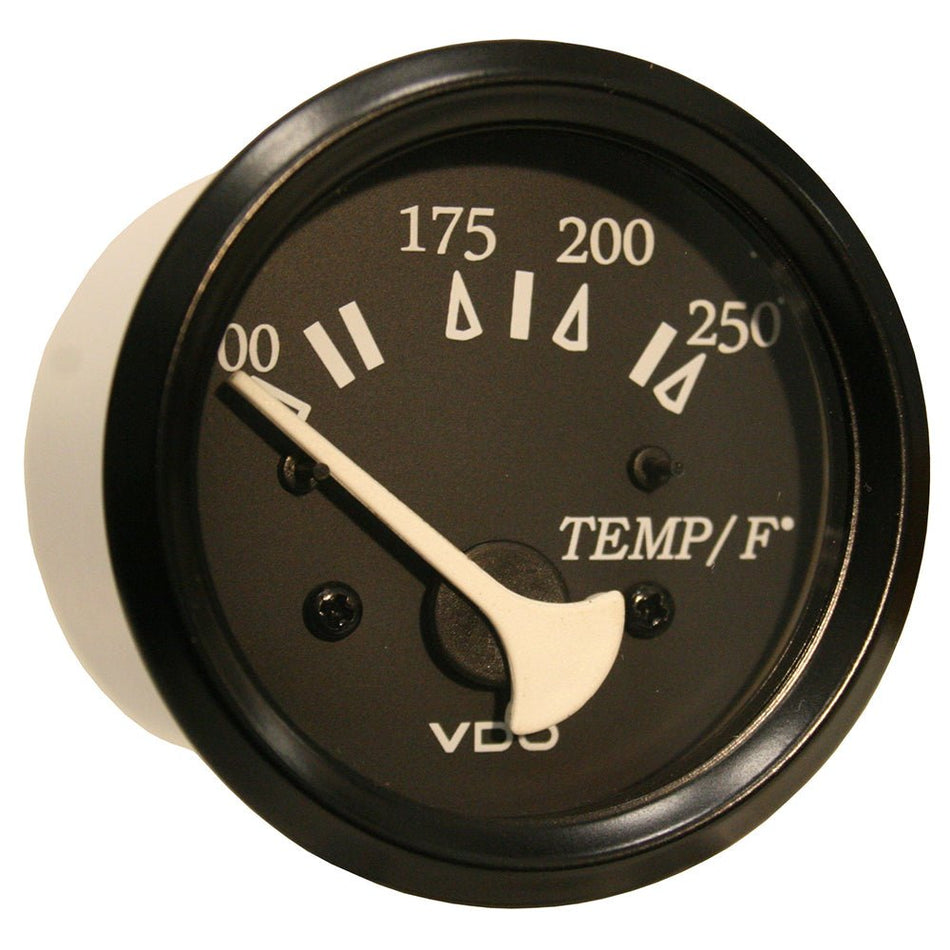 VDO Cockpit Marine 52mm (2 - 1/16") 250 F Water Temperature Gauge - Black Dial/Bezel - Get Tight Gear