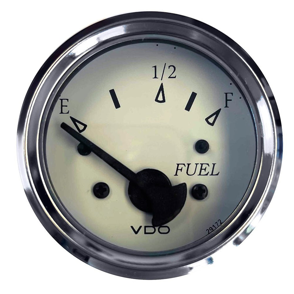 VDO Cockpit Marine 52MM (2 - 1/16") Fuel Level Gauge - White Dial/Chrome Bezel - Get Tight Gear