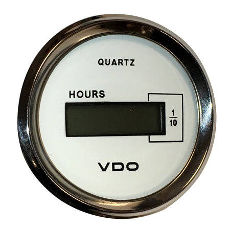 VDO Cockpit Marine 52mm (2 - 1/16") LCD Hourmeter - White Dial/Chrome Bezel - Get Tight Gear