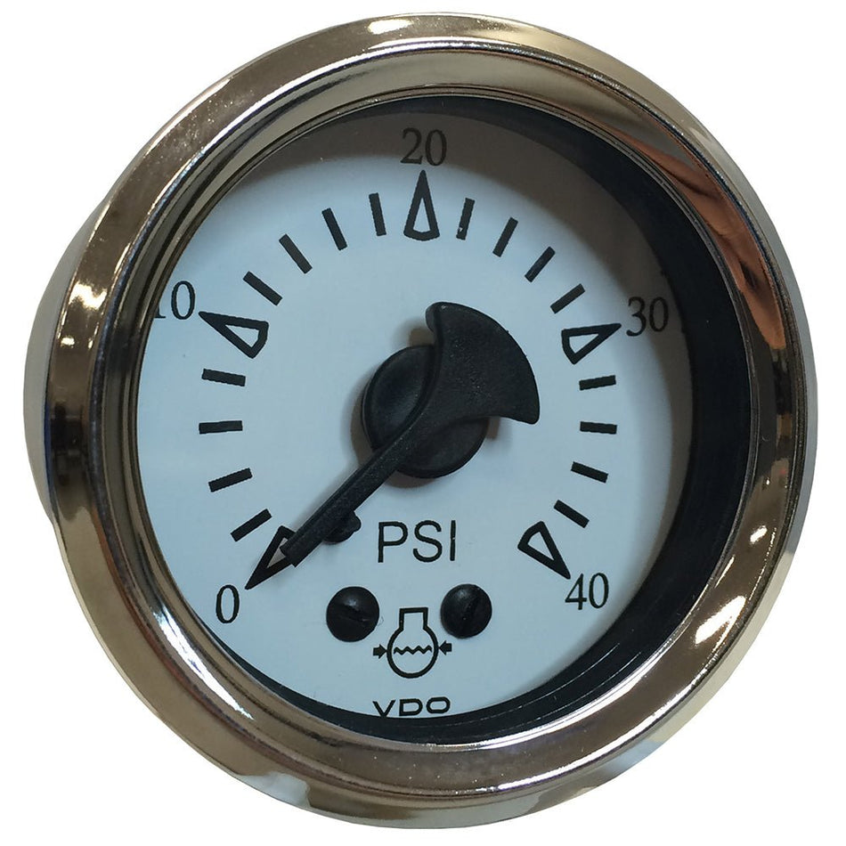 VDO Cockpit Marine 52MM (2 - 1/16") Mechanical Water Pressure Gauge - White Dial/Chrome Bezel - Get Tight Gear