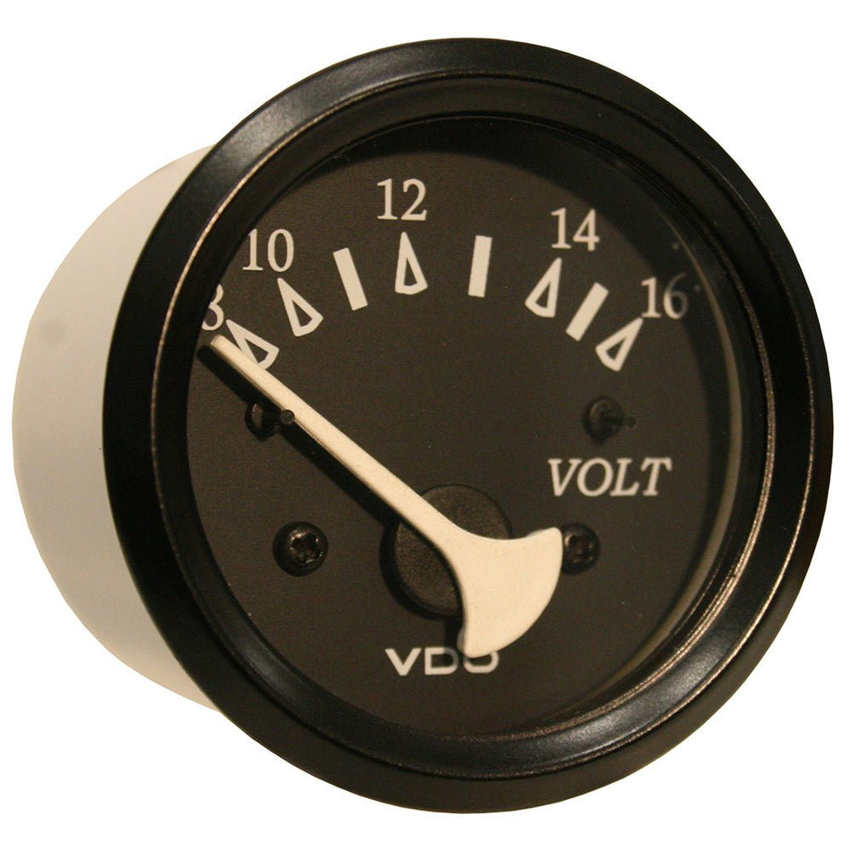 VDO Cockpit Marine 52mm (2 - 1/16") Voltmeter - Black Dial/Bezel - Get Tight Gear